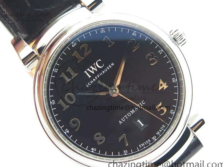 MIROTIME 0202 Tailored Da Vinci IW356601 SS MKF 1:1 Best Edition Black Dial On Black Leather Strap A 7231
